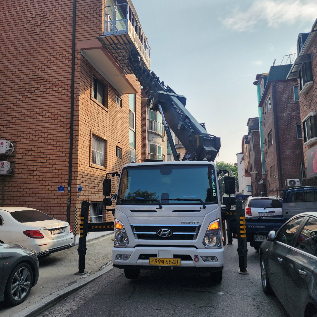 가로수 전지 스카이차 작업사진